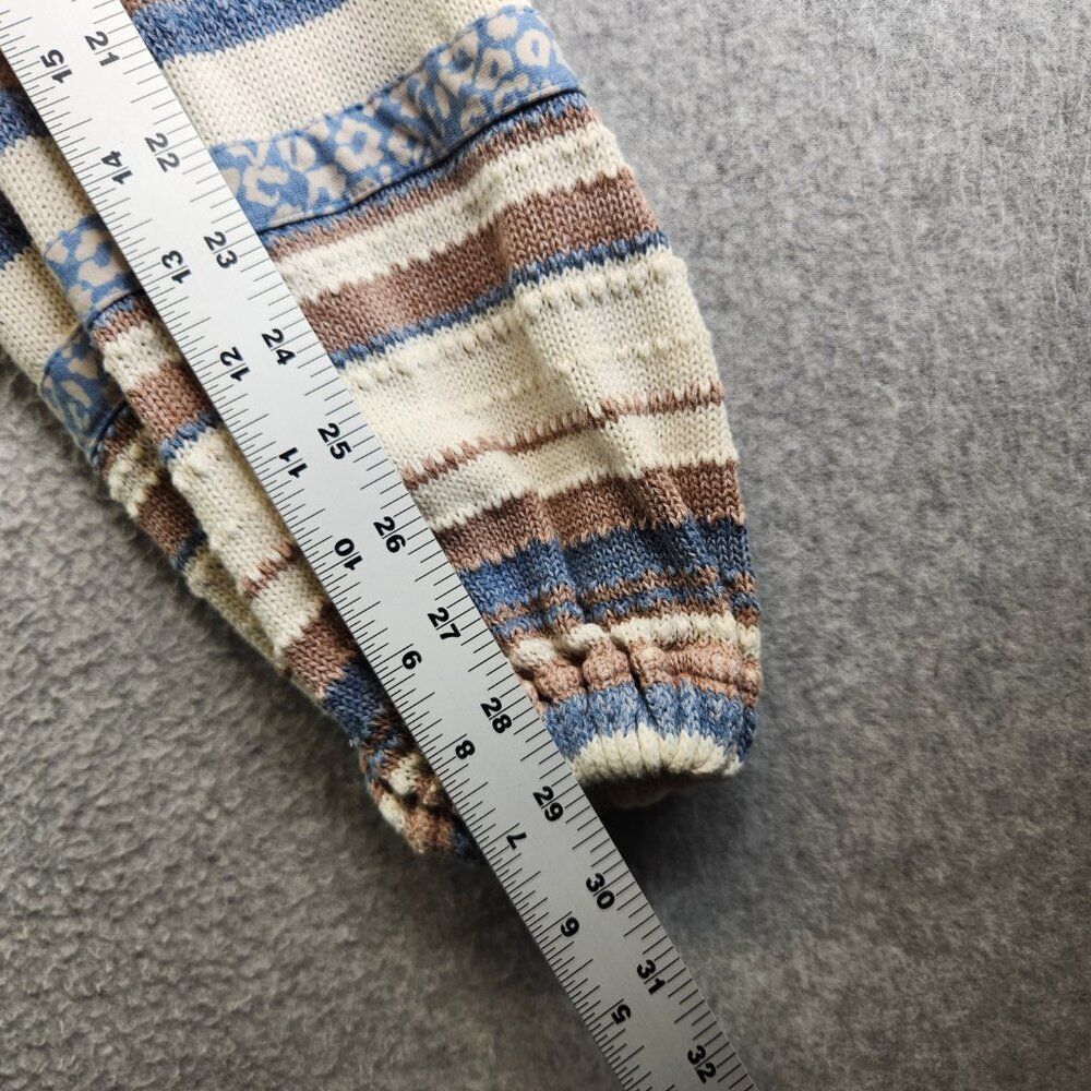 Free People Sweater Womens XS Copenhagen Thermal Waffle Contrasting Sleeves - Picture 14 of 16